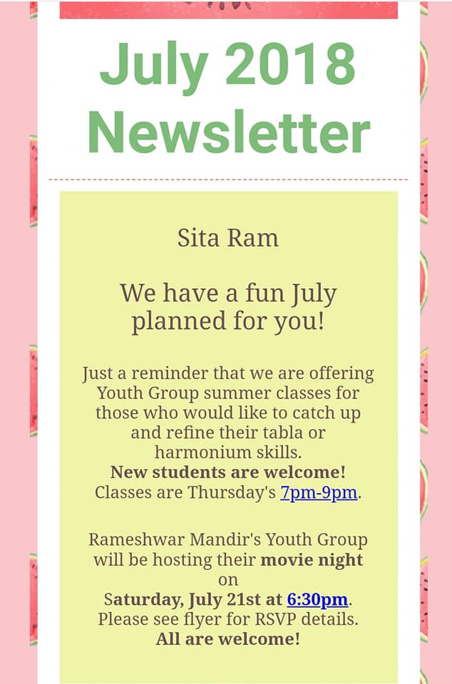 July 2018 Newsletter